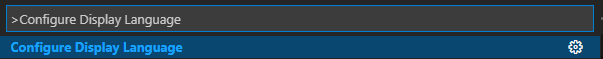 Configure Display Language digitado no Command Palette do Visual Studio Code