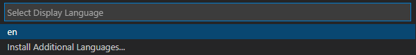 Install Additional Languages no Command Palette do Visual Studio Code